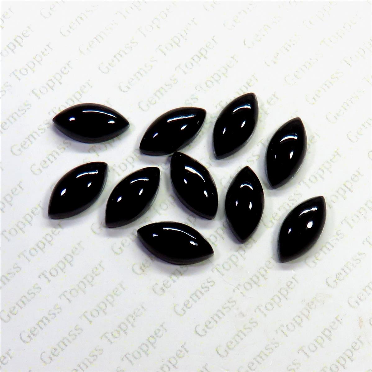 Black Spinel 5x10 mm Marquise Cabochon